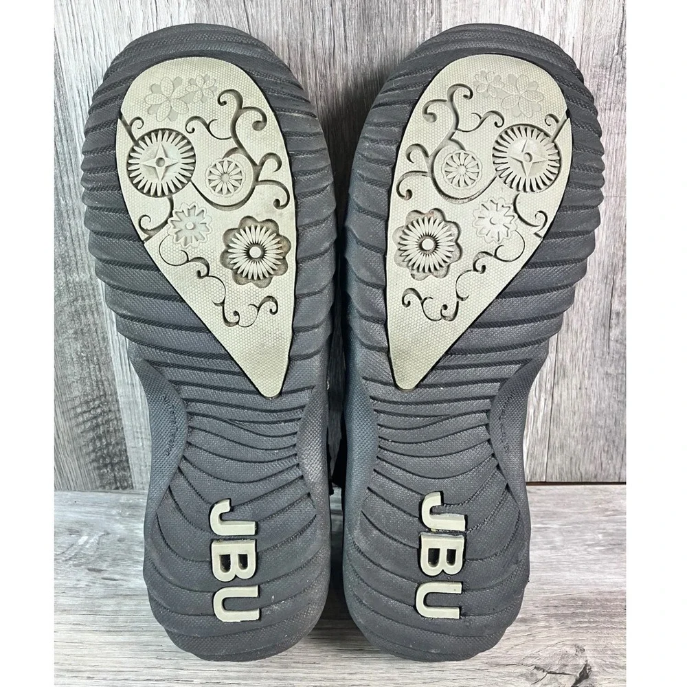 JBU by Jambu Womens Black Floral Cutout Mary Jane Memory Foam Shoes Size 10 M
